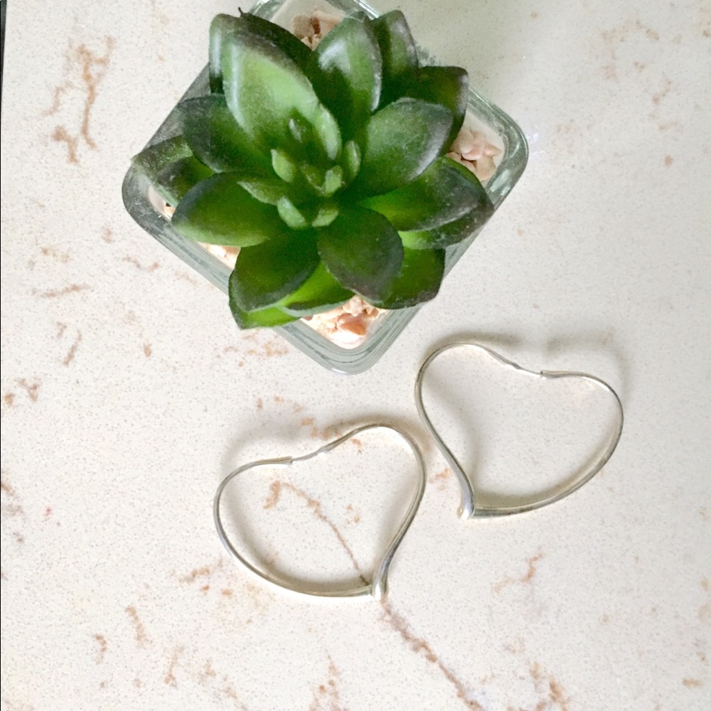 Tiffany & Co. Open Heart Hoop Earrings